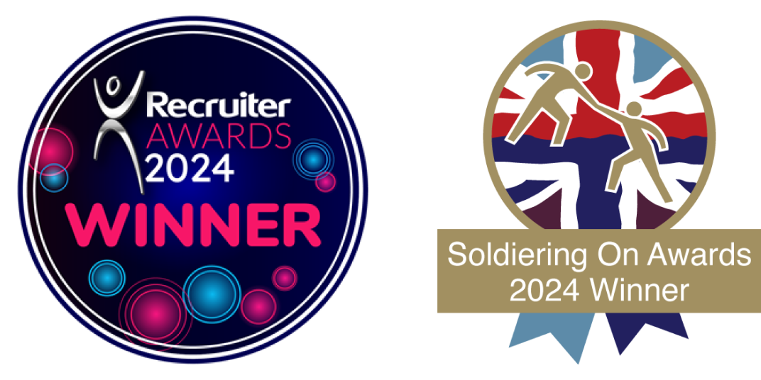 The Recruiter Awards and Soldiering On Awards 2024 winner badges